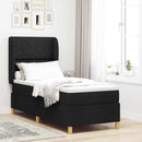 vidaXL Boxrugós ágy fejtámlával Fekete 200 x 80 cm szövet