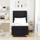 vidaXL Boxrugós ágy fejtámlával Fekete 200 x 80 cm szövet