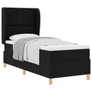 vidaXL Boxrugós ágy fejtámlával Fekete 200 x 80 cm szövet