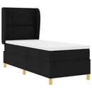vidaXL Boxrugós ágy fejtámlával Fekete 200 x 80 cm szövet