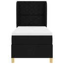 vidaXL Boxrugós ágy fejtámlával Fekete 200 x 80 cm szövet