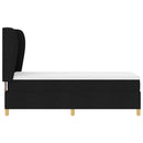 vidaXL Boxrugós ágy fejtámlával Fekete 200 x 80 cm szövet
