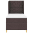 vidaXL Boxrugós ágy párnával Sötét Barna 200 x 80 cm szövet