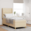 vidaXL Boxrugós ágy fejtámlával Krém 200 x 80 cm szövet
