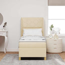 vidaXL Boxrugós ágy fejtámlával Krém 200 x 80 cm szövet