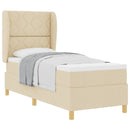 vidaXL Boxrugós ágy fejtámlával Krém 200 x 80 cm szövet
