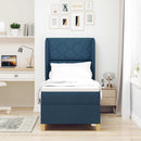 vidaXL Boxrugós ágy fejtámlával Kék 200 x 80 cm szövet