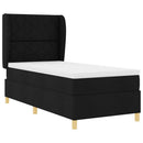 vidaXL Boxrugós ágy fejtámlával Fekete 190 x 90 cm szövet