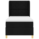 vidaXL Boxrugós ágy fejtámlával Fekete 190 x 90 cm szövet