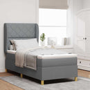 vidaXL Boxrugós ágy fejtámlával Világosszürke 200 x 90 cm szövet
