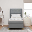 vidaXL Boxrugós ágy fejtámlával Világosszürke 200 x 90 cm szövet