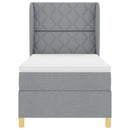 vidaXL Boxrugós ágy fejtámlával Világosszürke 200 x 90 cm szövet