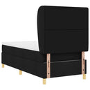vidaXL Boxrugós ágy fejtámlával Fekete 200 x 90 cm szövet
