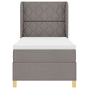 vidaXL Boxrugós ágy fejtámlával Tópszínű 200 x 90 cm szövet