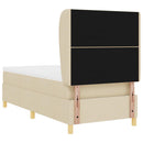 vidaXL Boxrugós ágy fejtámlával Krém 200 x 90 cm szövet