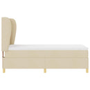 vidaXL Boxrugós ágy fejtámlával Krém 200 x 90 cm szövet