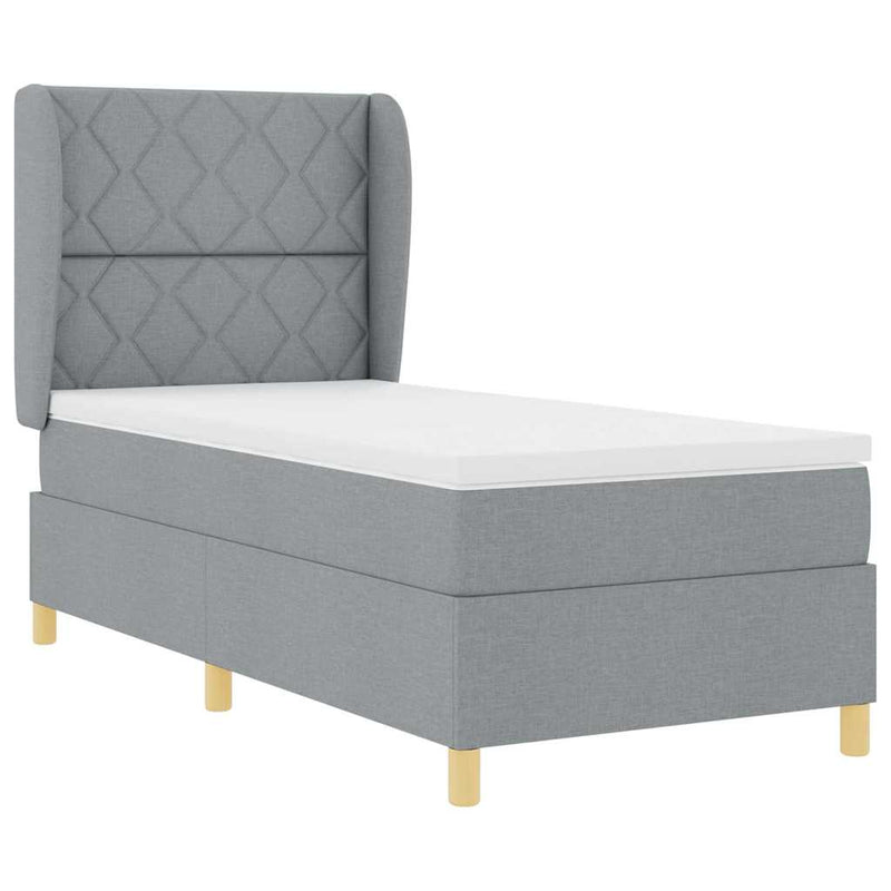 vidaXL Boxspring ágy matraccal Sötétszürke 90x190 cm Szövet matracmal