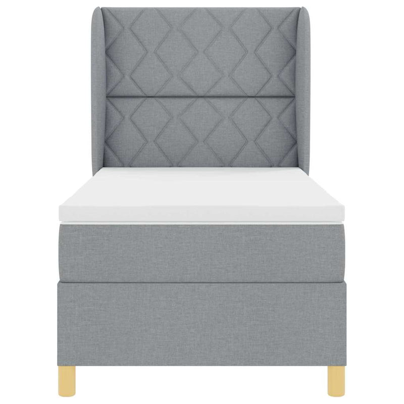 vidaXL Boxspring ágy matraccal Sötétszürke 90x190 cm Szövet matracmal