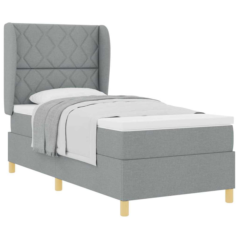 vidaXL Boxspring ágy matraccal Sötétszürke 90x190 cm Szövet matracmal