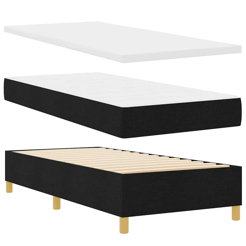 vidaXL Boxspring ágy matraccal Sötétszürke 90x190 cm Szövet Fekete