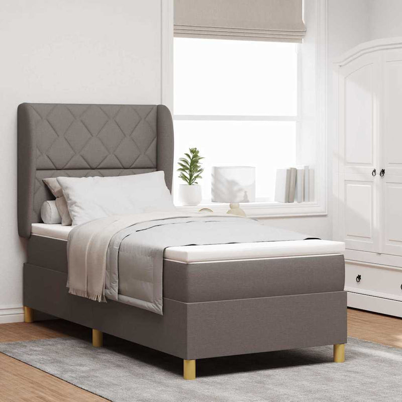 vidaXL Boxspring ágy matraccal Sötétszürke 90x190 cm Szövet Tópszínű
