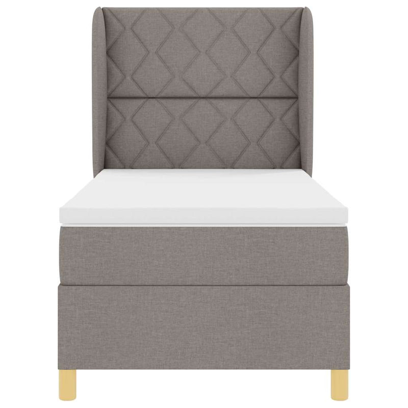 vidaXL Boxspring ágy matraccal Sötétszürke 90x190 cm Szövet Tópszínű