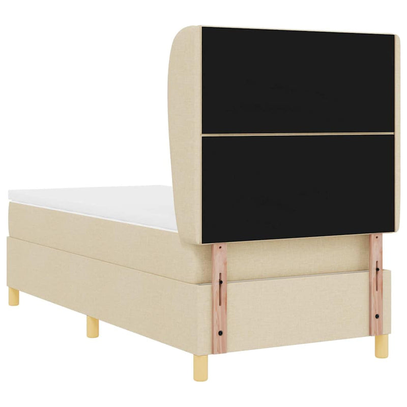 vidaXL Boxspring ágy matraccal Sötétszürke 90x190 cm Szövet Krém