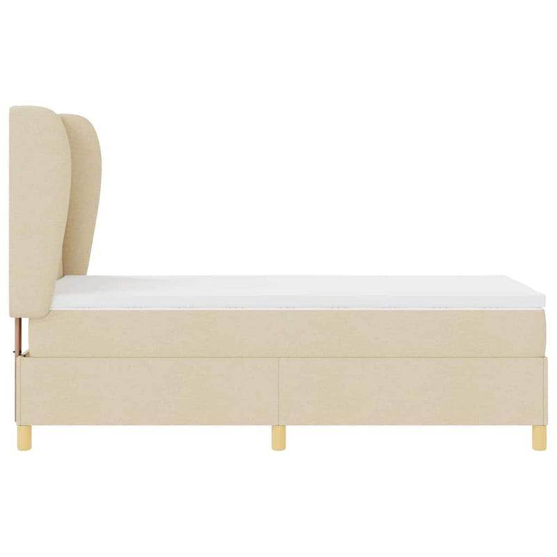 vidaXL Boxspring ágy matraccal Sötétszürke 90x190 cm Szövet Krém
