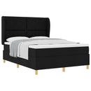 vidaXL Boxrugós ágy fejtámlával Fekete 190 x 140 cm szövet