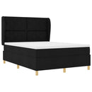 vidaXL Boxrugós ágy fejtámlával Fekete 190 x 140 cm szövet