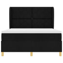 vidaXL Boxrugós ágy fejtámlával Fekete 190 x 140 cm szövet