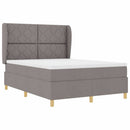 vidaXL Boxrugós ágy fejtámlával Tópszínű 190 x 140 cm szövet