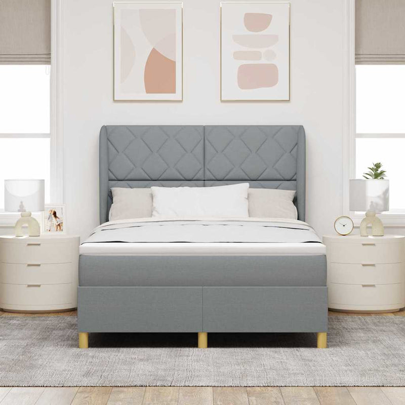 vidaXL Boxspring ágy matraccal Sötétszürke 90x190 cm Szövet matracmal