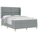 vidaXL Boxrugós ágy fejtámlával Világosszürke 200 x 140 cm szövet