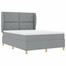 vidaXL Boxrugós ágy fejtámlával Világosszürke 200 x 140 cm szövet