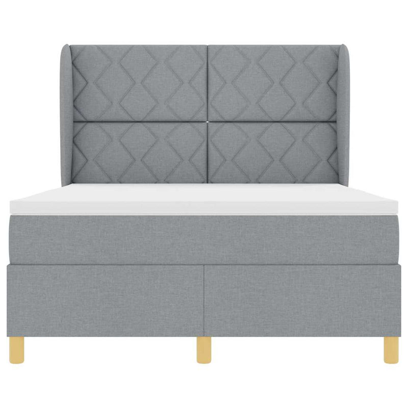 vidaXL Boxspring ágy matraccal Sötétszürke 90x190 cm Szövet matracmal