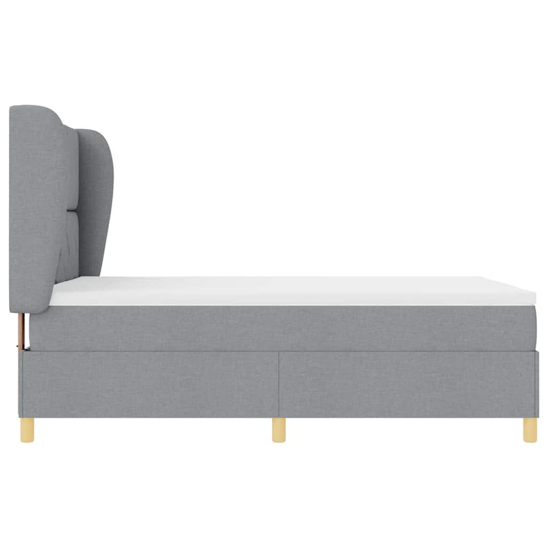 vidaXL Boxspring ágy matraccal Sötétszürke 90x190 cm Szövet matracmal