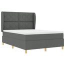 vidaXL Boxspring ágy matraccal Sötétszürke 90x190 cm Szövet matracmal