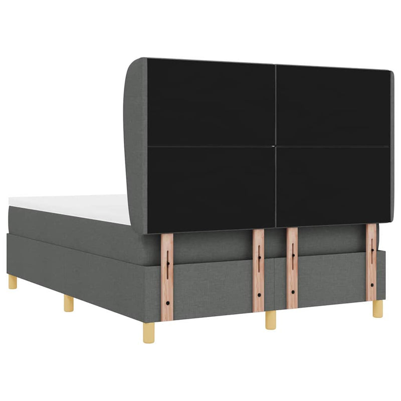 vidaXL Boxspring ágy matraccal Sötétszürke 90x190 cm Szövet matracmal