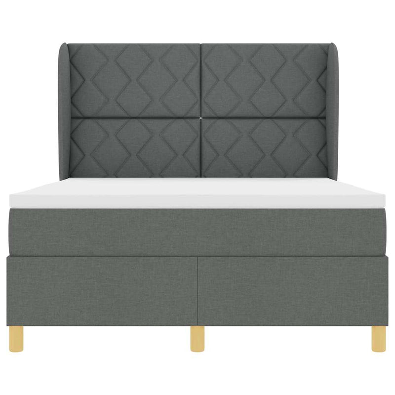 vidaXL Boxspring ágy matraccal Sötétszürke 90x190 cm Szövet matracmal