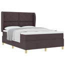 vidaXL Boxrugós ágy fejtámlával Sötét Barna 200 x 140 cm szövet