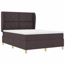 vidaXL Boxrugós ágy fejtámlával Sötét Barna 200 x 140 cm szövet