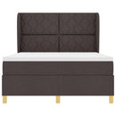 vidaXL Boxrugós ágy fejtámlával Sötét Barna 200 x 140 cm szövet