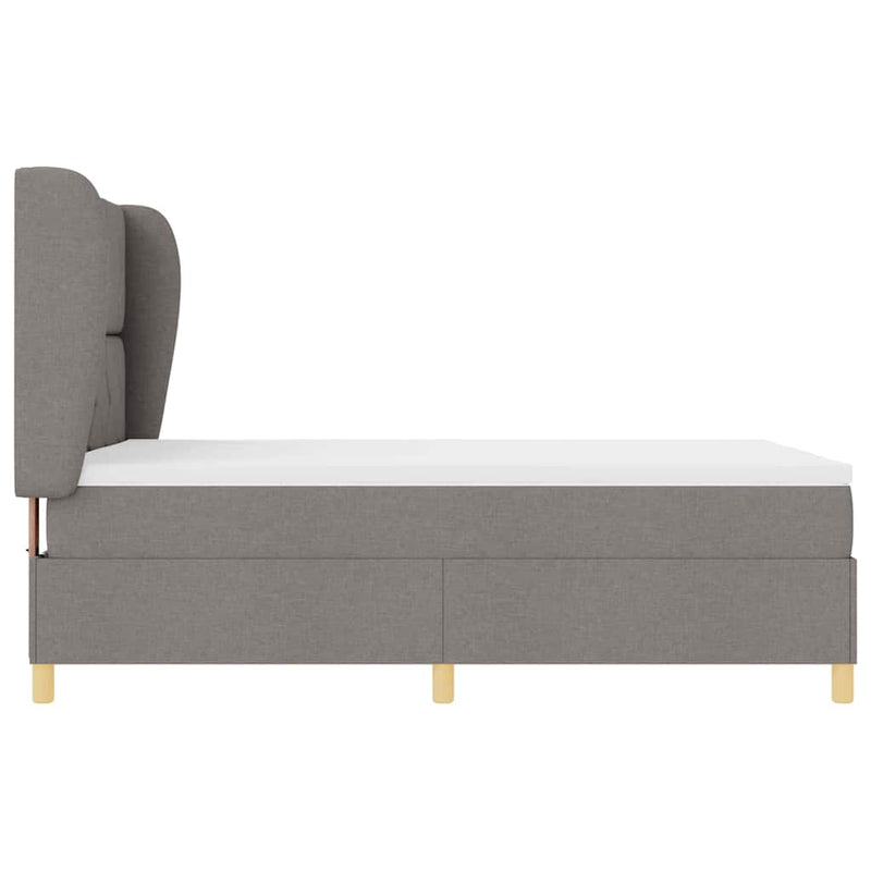 vidaXL Boxspring ágy matraccal Sötétszürke 90x190 cm Szövet Tópszínű