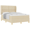 vidaXL Boxrugós ágy fejtámlával Krém 200 x 160 cm szövet