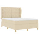 vidaXL Boxrugós ágy fejtámlával Krém 200 x 160 cm szövet