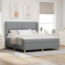 vidaXL Boxrugós ágy fejtámlával Világosszürke 200 x 180 cm szövet