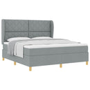 vidaXL Boxrugós ágy fejtámlával Világosszürke 200 x 180 cm szövet