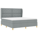 vidaXL Boxrugós ágy fejtámlával Világosszürke 200 x 180 cm szövet