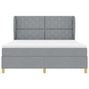 vidaXL Boxrugós ágy fejtámlával Világosszürke 200 x 180 cm szövet